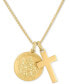 St. Christopher & Cross 24" Pendant Necklace in 14k Gold-Plated Sterling Silver, Created for Macy's