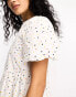 Glamorous tie back short sleeve tiered smock dress in multi spot