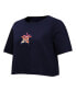 ფოტო #2 პროდუქტის Women's Navy Houston Astros Painted Sky Boxy Cropped T-shirt