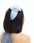 My Accessories satin bow headband in pale blue