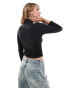 Фото #3 товара Brave Soul long sleeve high neck top with ruching detail in black