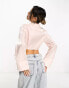 ASOS DESIGN metallic cropped twist front shirt in cosmetic pink US 12 - фото #8