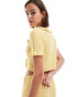 ASOS DESIGN knitted frill top co-ord in yellow