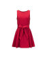 Women's Sleeveless Ponte Skater Dress with Waist Sash