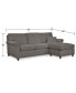 Фото #4 товара Lidia 82" Fabric 2-Pc. Reversible Chaise Sectional Sofa with Storage Ottoman, Created for Macy's