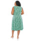 Plus Size Sleeveless Fit & Flare Midi Dress green ivory, 20W - фото #3