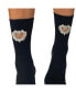 Women's CRYSTAL HEART CREW SOCKS Черный, OS - фото #2