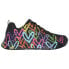 Black Durabuck W Multi Color Heart Print