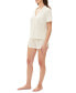 Women's 2-Pc. Notched-Collar Short Pajamas Set