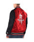 ფოტო #2 პროდუქტის Men's Red, Black Houston Rockets Renegade Satin Full-Snap Varsity Jacket