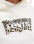 Levi's hoodie with leopard print batwing logo in cream