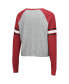 Фото #2 товара Women's Heathered Gray, Cardinal Indiana Hoosiers Decoder Pin Raglan Long Sleeve T-shirt