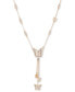 Фото #1 товара Marchesa gold-Tone Crystal Butterfly Lariat Necklace, 16" + 3" extender