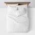 Twin/Twin Extra Long Tufted Diamond Crinkle Comforter & Sham Set White -
