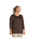 Фото #4 товара Plus Size 3/4 Sleeve Cotton Supima Crewneck Tunic