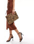 ASOS DESIGN oversized clutch bag in leopard