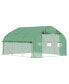 Фото #1 товара 11.5' x 10' x 6.5' Walk-in Tunnel Greenhouse with Zippered Mesh Door, 7 Mesh Windows & Roll-up Sidewalls, Upgraded Gardening Plant Hot House with Galvanized Steel Hoops, Green