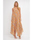ფოტო #3 პროდუქტის Women's Pleated Waterfall Maxi Dress