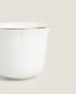 Bone china short glass with rim