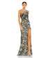 Фото #2 товара Women's Embellished Floral One Shoulder Gown