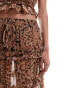 Фото #4 товара ASOS DESIGN tiered ruffle maxi skirt co-ord in leopard print