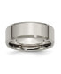 ფოტო #1 პროდუქტის Titanium Brushed Beveled Edge Wedding Band Ring