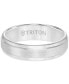 ფოტო #3 პროდუქტის Men's White Tungsten Carbide Ring, Comfort Fit Wedding Band (6mm)