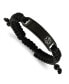 ფოტო #1 პროდუქტის Stainless Steel Black Enamel Nylon Adj. Medical ID Bracelet