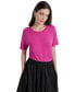 ფოტო #1 პროდუქტის Women's Crewneck Embellished-Dolman-Sleeve Top