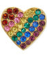 Gold-Tone Multicolor Pavé Heart Stud Earrings