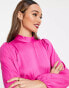 Y.A.S Exclusive satin high neck maxi tea dress in bright pink Rosenviolett, XS - фото #3