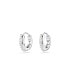 Round Cut White Rhodium Plated Matrix Hoop Earrings