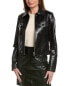 Michael Kors Collection Croc-Embossed Leather Jacket Women's