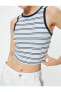 Crop Atlet Slim Fit Ribanalı