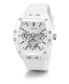 ფოტო #5 პროდუქტის Men's Multi-Function White Silicone Strap Watch 43mm