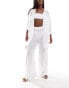 South Beach oversized beach trouser in white