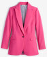 Фото #5 товара Women's Solid One-Button Boyfriend Blazer, Created for Macy's