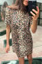 Фото #4 товара Короткое платье с леопардовым принтом ZARA