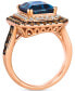 ფოტო #4 პროდუქტის Deep Sea Blue Topaz (5 ct. t.w.), Chocolate Diamonds (3/4 ct. t.w.) & Nude Diamonds (1/4 ct. t.w.) Ring set in 14k Rose Gold