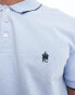 French Connection single tipped polo in sky blue Sky meliert/Marineblau, XL - фото #3