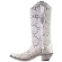 Фото #4 товара Corral Boots A3798 Snakeskin Snip Toe Cowboy Womens Grey, White Casual Boots A3