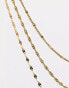 Petit Moments allegra multirow stainless steel dainty necklaces in gold