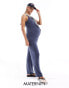 Mamalicious Maternity jersey tie waist jumpsuit in navy melange Синий, M - фото #1