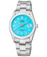 ფოტო #1 პროდუქტის Men's West Village Swiss Automatic Silver-Tone Stainless Steel Bracelet Watch 40mm