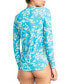 Juniors' Sea Skippin Floral-Print Long-Sleeve Rashguard