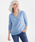 ფოტო #1 პროდუქტის Women's Chenille V-Neck Sweater, Created for Macy's