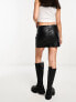 Фото #7 товара Mango faux leather mini skirt in black