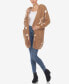 ფოტო #3 პროდუქტის Women's Hooded Open Front Sherpa Coat