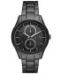 Men's Multifunction Black Stainless Steel Bracelet Watch, 42mm