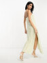 Фото #1 товара ASOS DESIGN fringe crochet cami maxi dress in stone